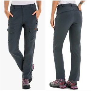 Womens Clothin Dark Gray Fleece Lined Activewear Snow Cargo Pants 6 *